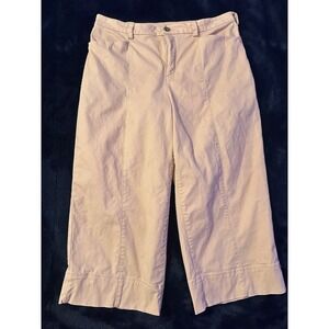 Duluth Trading Co Women's Wide Leg Crop Pants 16 Regular Cotton Chino Workwear